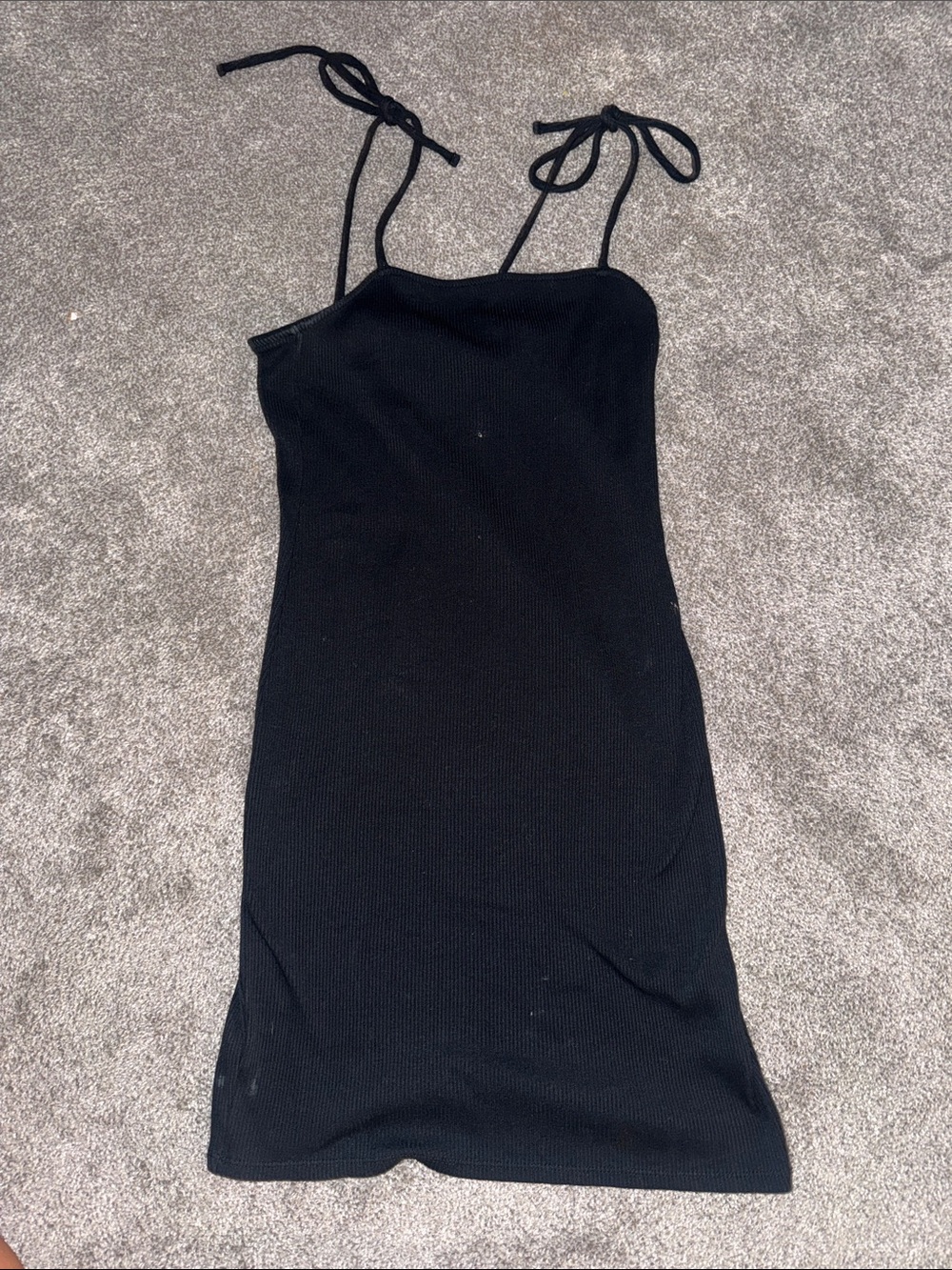 Black Tie-Shoulder Slip Dress